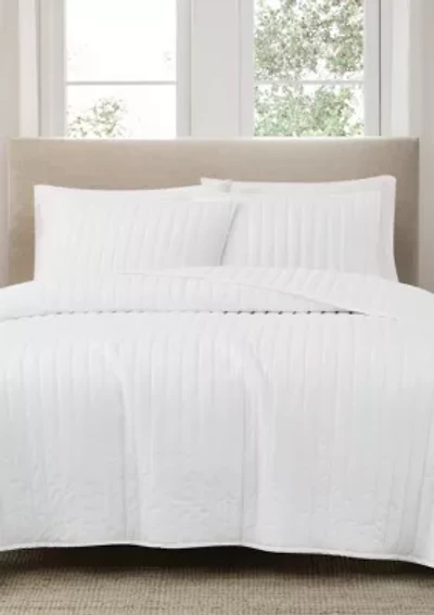 Brooklyn Loom Solid Cotton Percale Black Twin/Twin XL 2 Piece Quilt Set