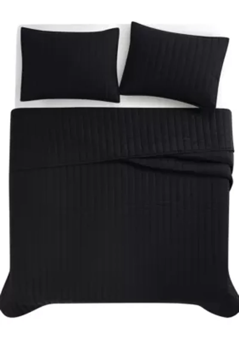 Brooklyn Loom Solid Cotton Percale Blush Twin/Twin XL 2 Piece Quilt Set