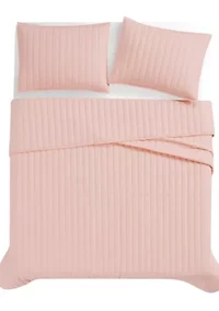 Brooklyn Loom Solid Cotton Percale Black Twin/Twin XL 2 Piece Quilt Set