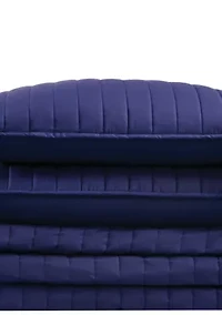 Brooklyn Loom Solid Cotton Percale Black Twin/Twin XL 2 Piece Quilt Set