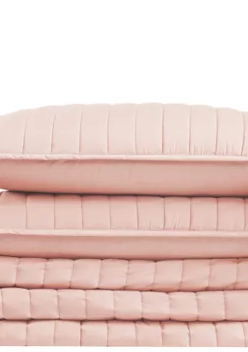 Brooklyn Loom Solid Cotton Percale Black Twin/Twin XL 2 Piece Quilt Set