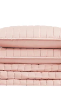 Brooklyn Loom Solid Cotton Percale Black Twin/Twin XL 2 Piece Quilt Set