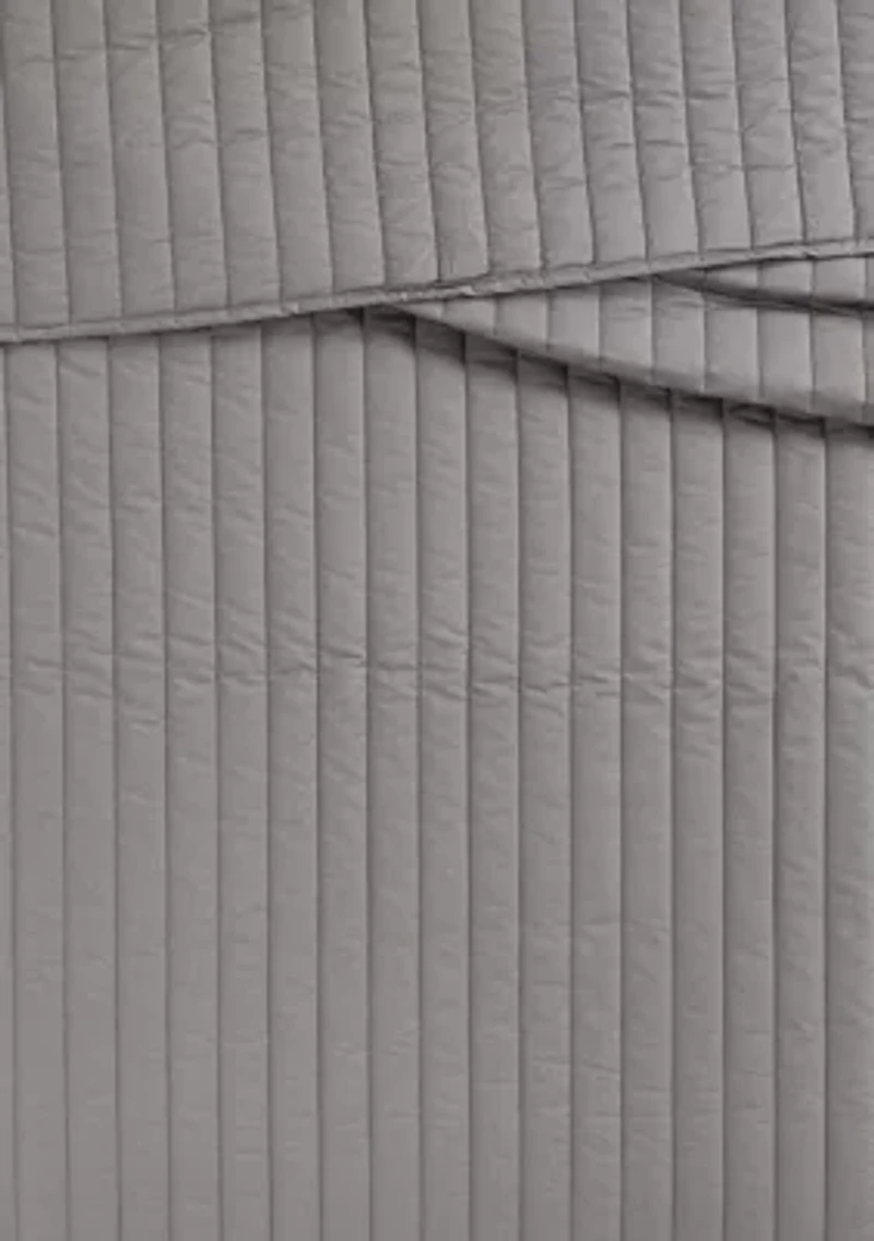 Brooklyn Loom Solid Cotton Percale Black Twin/Twin XL 2 Piece Quilt Set