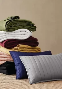 Brooklyn Loom Solid Cotton Percale Blush Twin/Twin XL 2 Piece Quilt Set