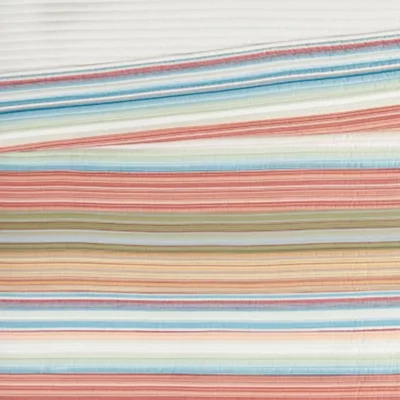 Oceanfront Resort Palm Beach Yarn Dye Stripe 3 Piece King Quilt Set