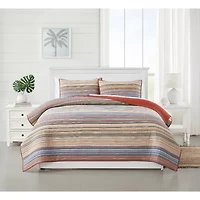 Oceanfront Resort Naples Yarn Dye Stripe 3 Piece King Quilt Set