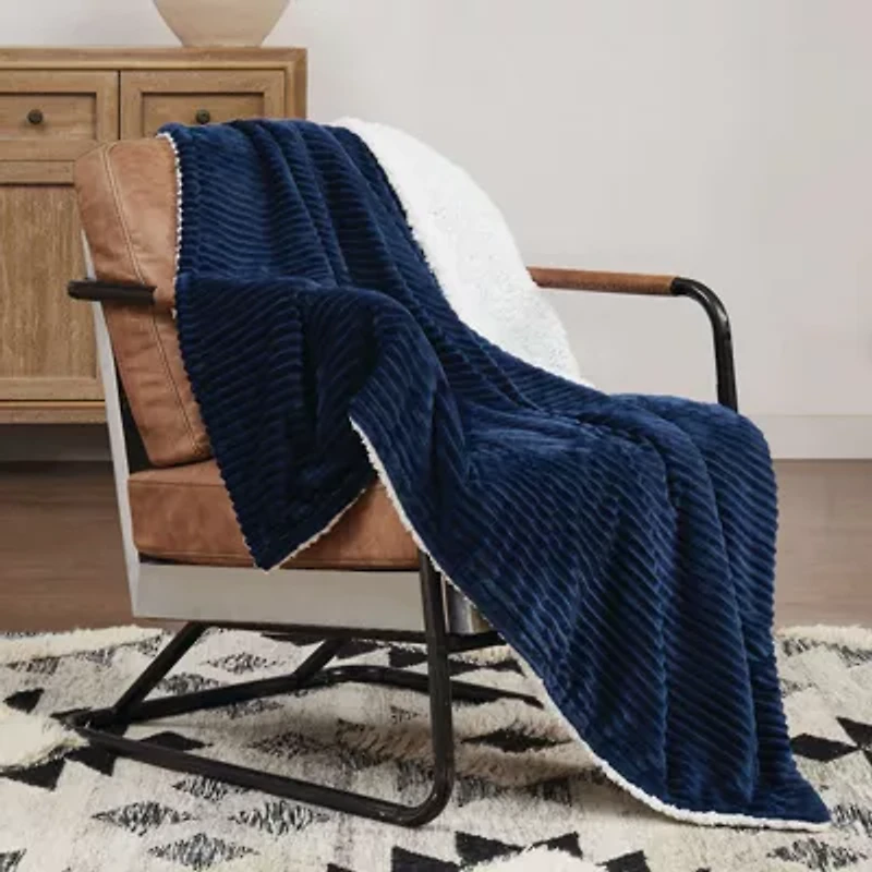 Brooklyn Loom Corduroy Blue 50x70 Throw