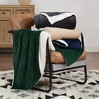 Brooklyn Loom Corduroy Blue 50x70 Throw