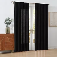 Cannon Solid Cotton Percale Light Blue 50x84 Window Curtain Pair