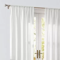 Cannon Solid Cotton Percale Light Blue 50x84 Window Curtain Pair