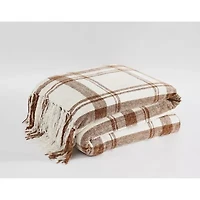 Truly Soft Plaid Chenille Burgundy/Ivory 50x70 Throw