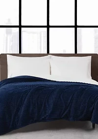 London Fog Corduroy Blue Twin Blanket