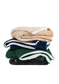 London Fog Corduroy Blue Twin Blanket