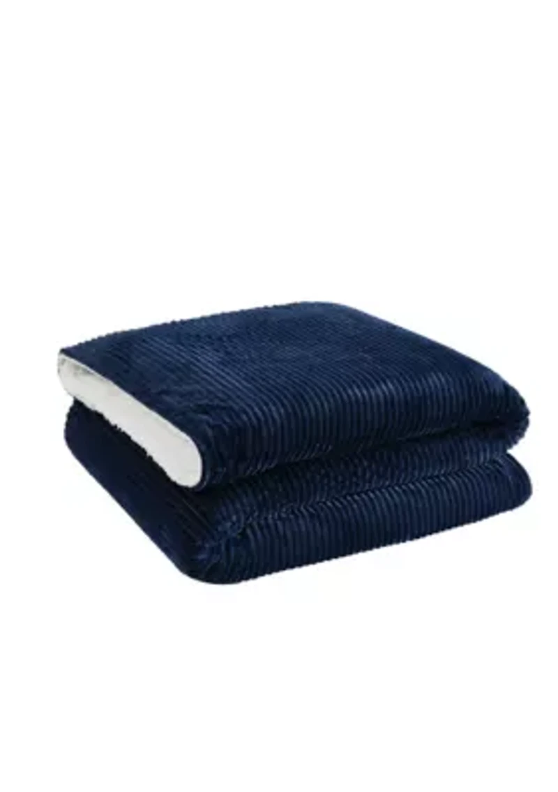 London Fog Corduroy Blue Twin Blanket