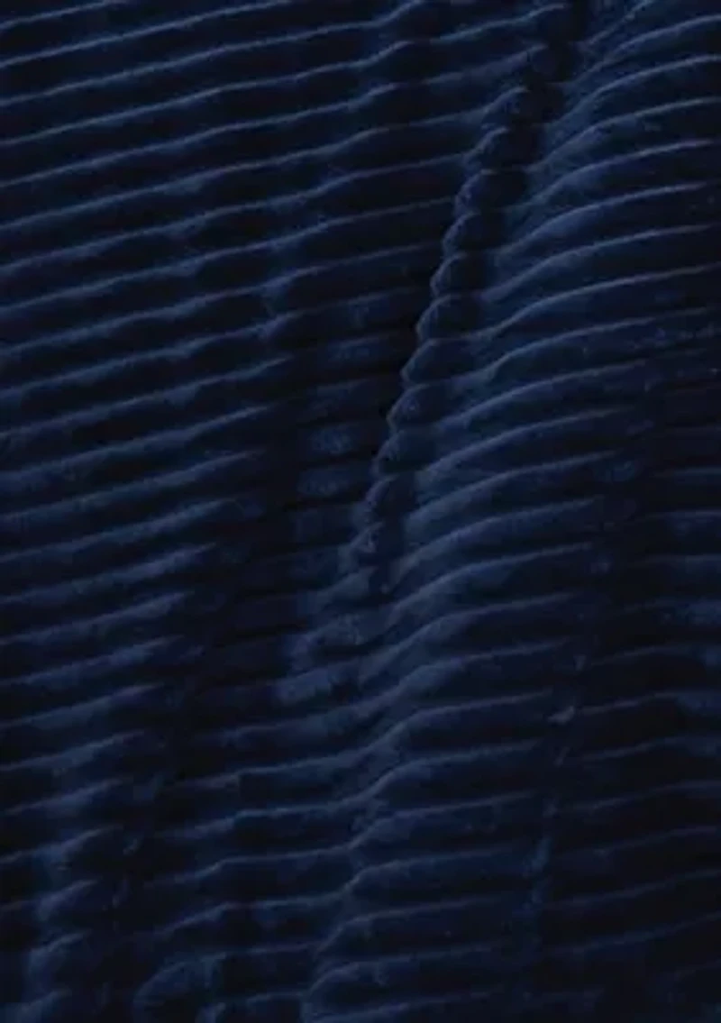 London Fog Corduroy Blue Twin Blanket