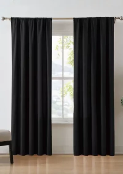 Brooklyn Loom Solid Cotton Percale Olive Green 50x96 Window Curtain Pair