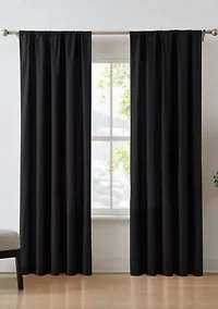 Brooklyn Loom Solid Cotton Percale Olive Green 50x96 Window Curtain Pair