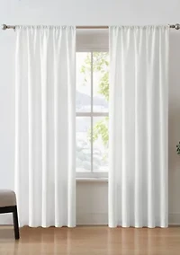 Brooklyn Loom Solid Cotton Percale Olive Green 50x84 Window Curtain Pair