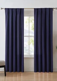 Brooklyn Loom Solid Cotton Percale Olive Green 50x84 Window Curtain Pair