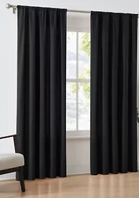 Brooklyn Loom Solid Cotton Percale Olive Green 50x96 Window Curtain Pair