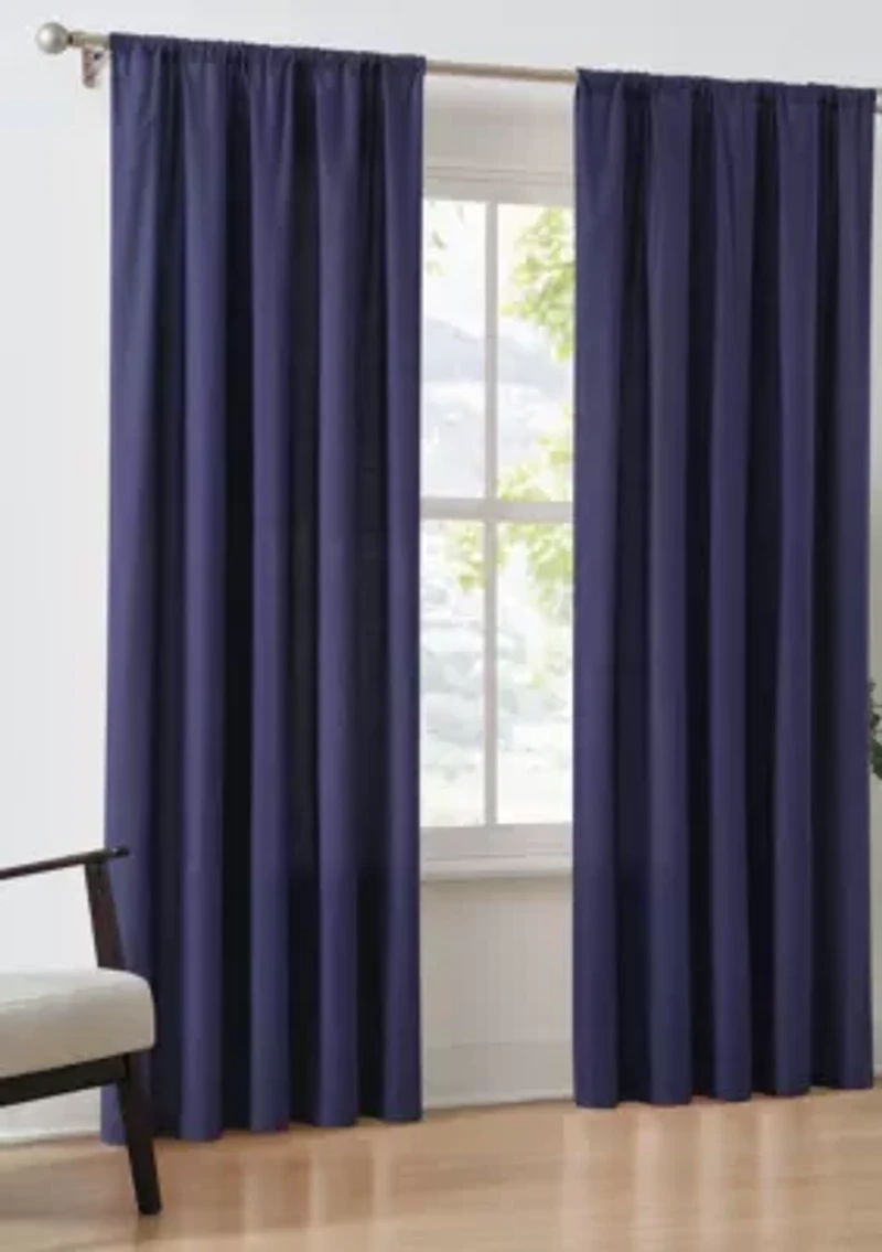 Brooklyn Loom Solid Cotton Percale Olive Green 50x84 Window Curtain Pair