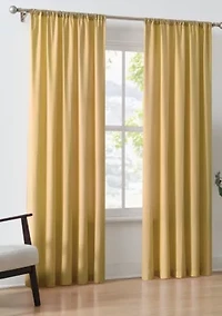 Brooklyn Loom Solid Cotton Percale Olive Green 50x84 Window Curtain Pair