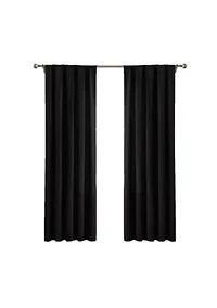 Brooklyn Loom Solid Cotton Percale Olive Green 50x96 Window Curtain Pair