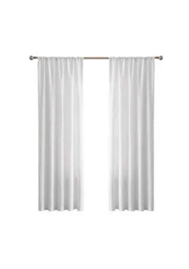 Brooklyn Loom Solid Cotton Percale Olive Green 50x84 Window Curtain Pair