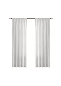 Brooklyn Loom Solid Cotton Percale Olive Green 50x84 Window Curtain Pair