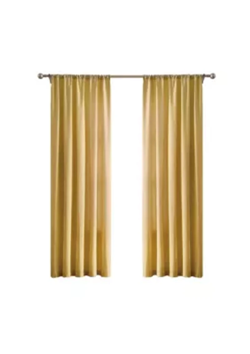 Brooklyn Loom Solid Cotton Percale Olive Green 50x84 Window Curtain Pair