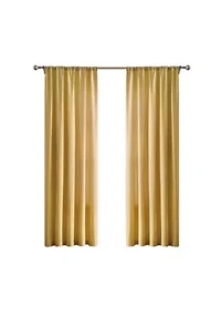 Brooklyn Loom Solid Cotton Percale Olive Green 50x84 Window Curtain Pair
