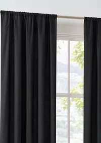 Brooklyn Loom Solid Cotton Percale Olive Green 50x96 Window Curtain Pair