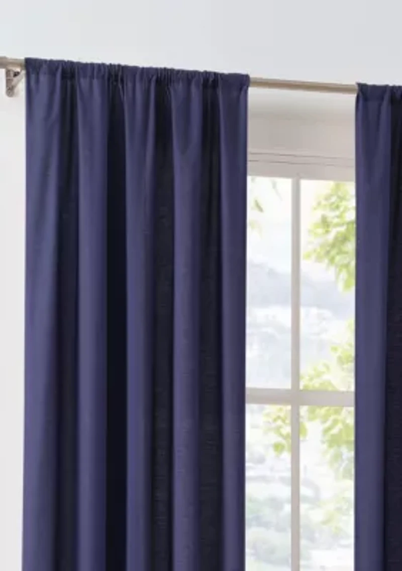 Brooklyn Loom Solid Cotton Percale Olive Green 50x84 Window Curtain Pair