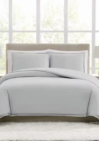 Borghese Roma 400TC Percale Cotton Khaki King 3 Piece Duvet Set