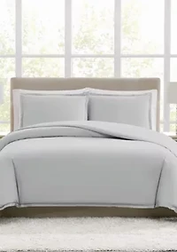 Borghese Roma 400TC Percale Cotton Khaki King 3 Piece Duvet Set