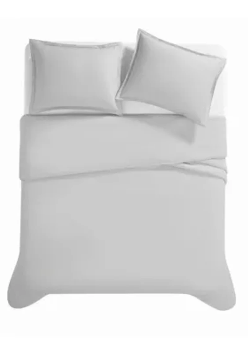 Borghese Roma 400TC Percale Cotton Khaki King 3 Piece Duvet Set