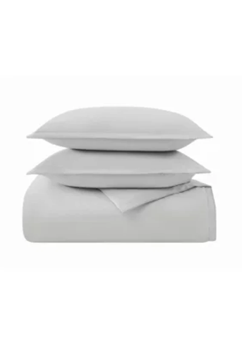 Borghese Roma 400TC Percale Cotton Khaki King 3 Piece Duvet Set