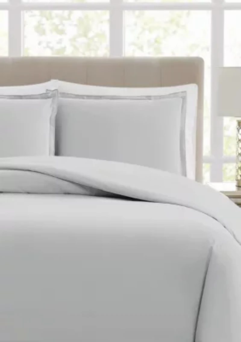 Borghese Roma 400TC Percale Cotton Khaki King 3 Piece Duvet Set