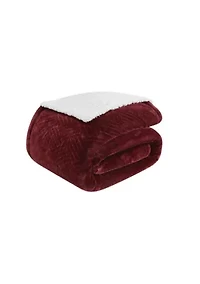 Truly Soft Basket Carved Faux Fur Grey Full/Queen Blanket