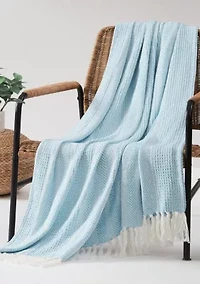 Oceanfront Resort Textured Stripe Green 50x60 Throw