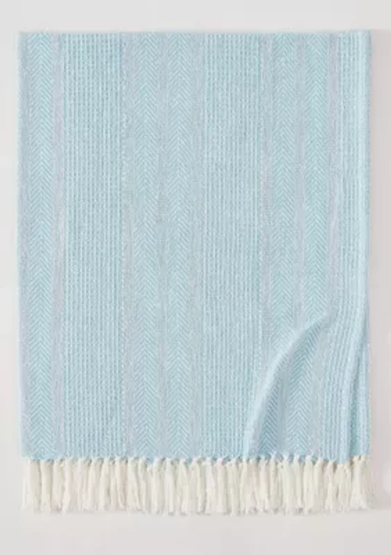 Oceanfront Resort Textured Stripe Green 50x60 Throw