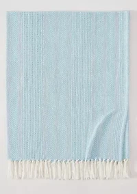 Oceanfront Resort Textured Stripe Green 50x60 Throw
