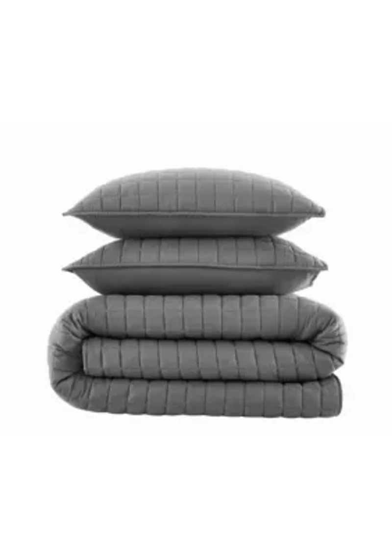 Brooklyn Loom Essential Cotton Natural Twin/Twin XL 2 Piece Quilt Set