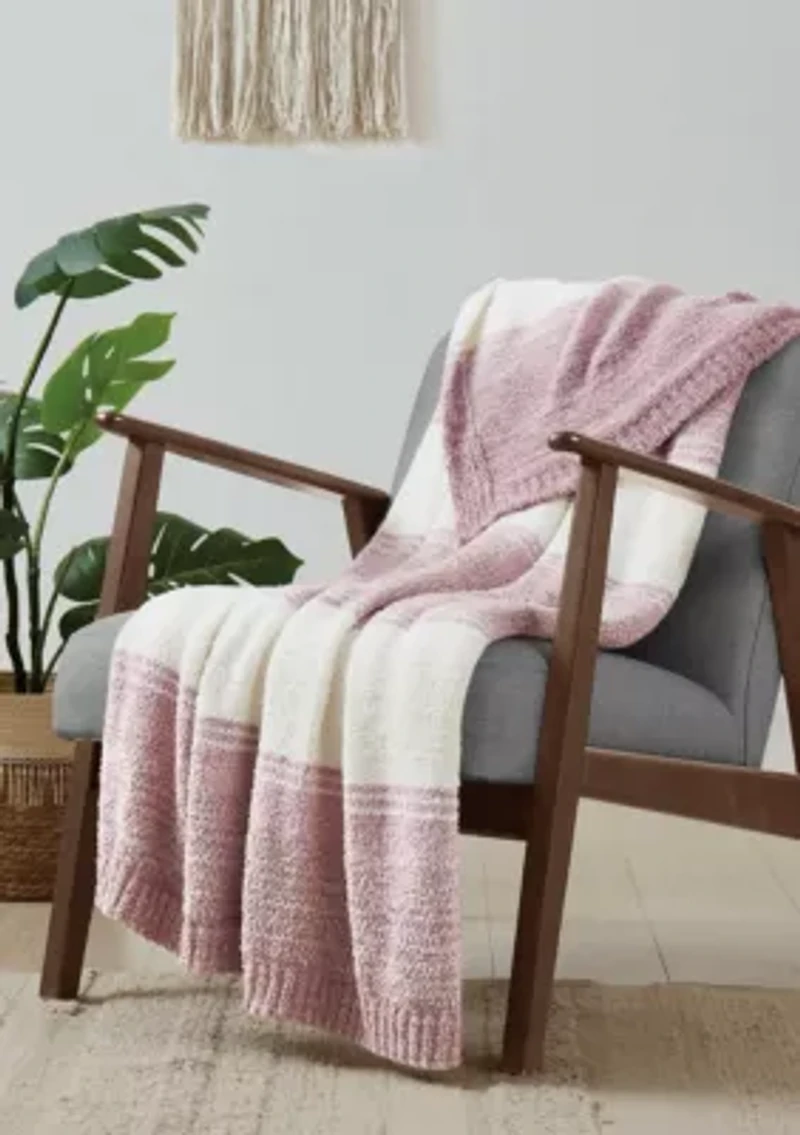 Brooklyn Loom Feathered Ombre Blue 50x70 Throw