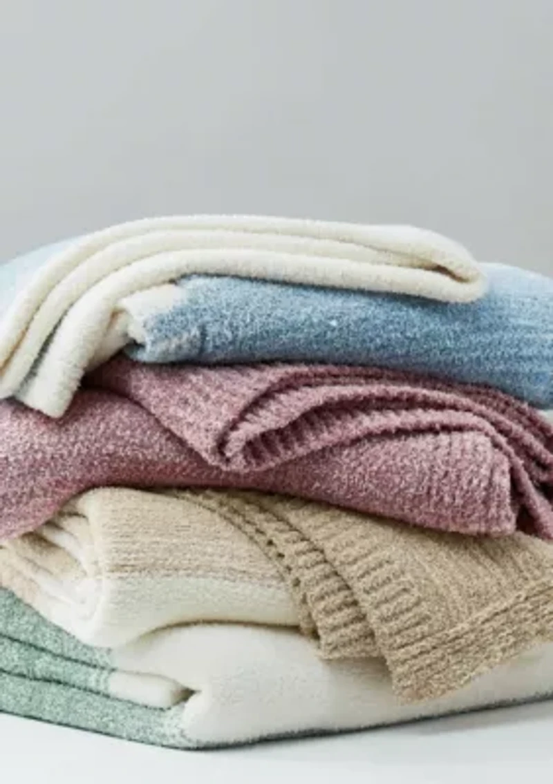 Brooklyn Loom Feathered Ombre Blue 50x70 Throw