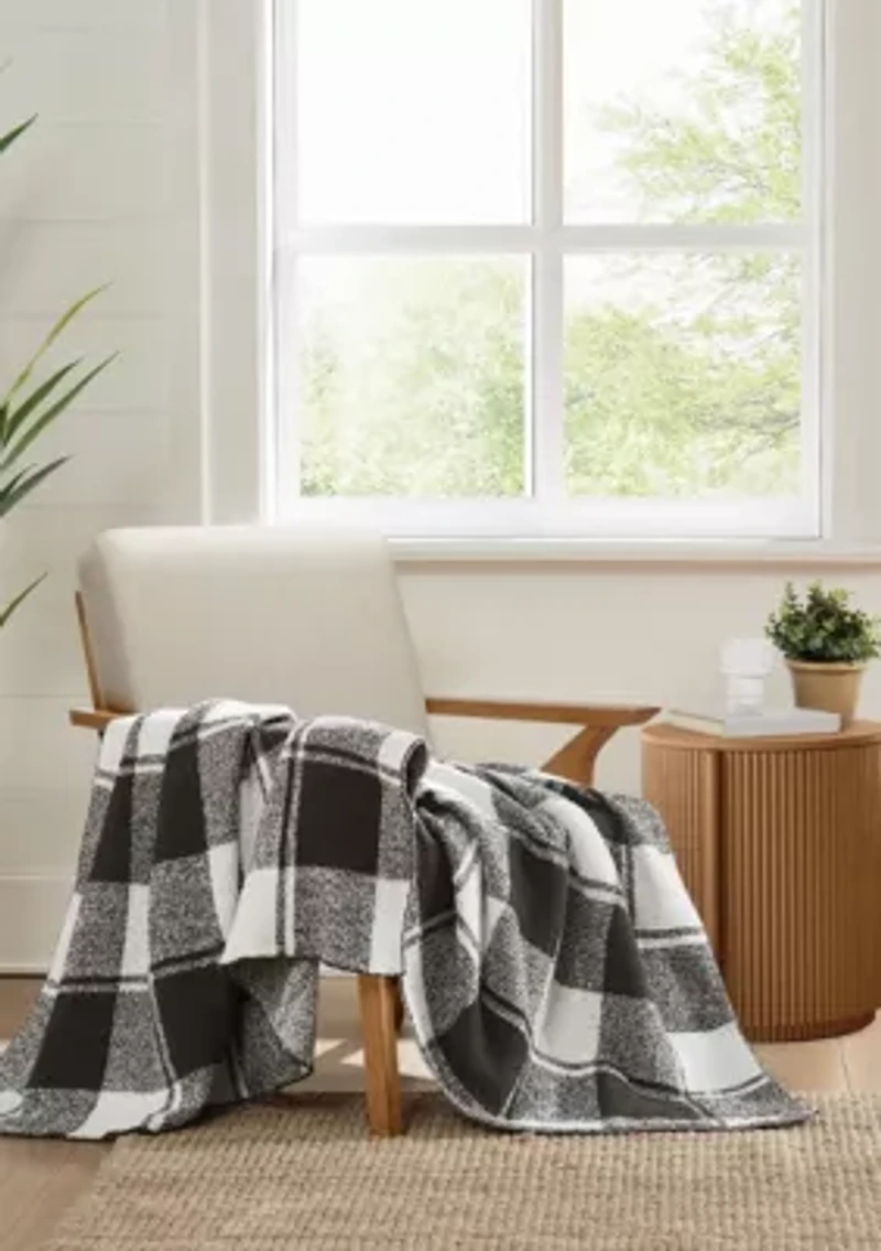 Brooklyn Loom Dusted Plaid Green 50x70 Throw