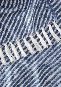 Brooklyn Loom Diagonal Chenille Stripe Blue 50x70 Throw
