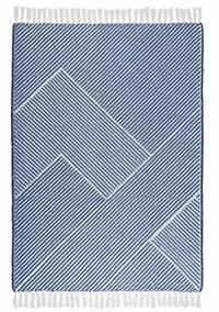 Brooklyn Loom Diagonal Chenille Stripe Blue 50x70 Throw