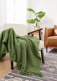 Brooklyn Loom Chunky Boucle Textured Microfiber  50x70 Throw Blanket Tan