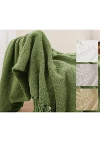 Brooklyn Loom Chunky Boucle Textured Microfiber  50x70 Throw Blanket Tan